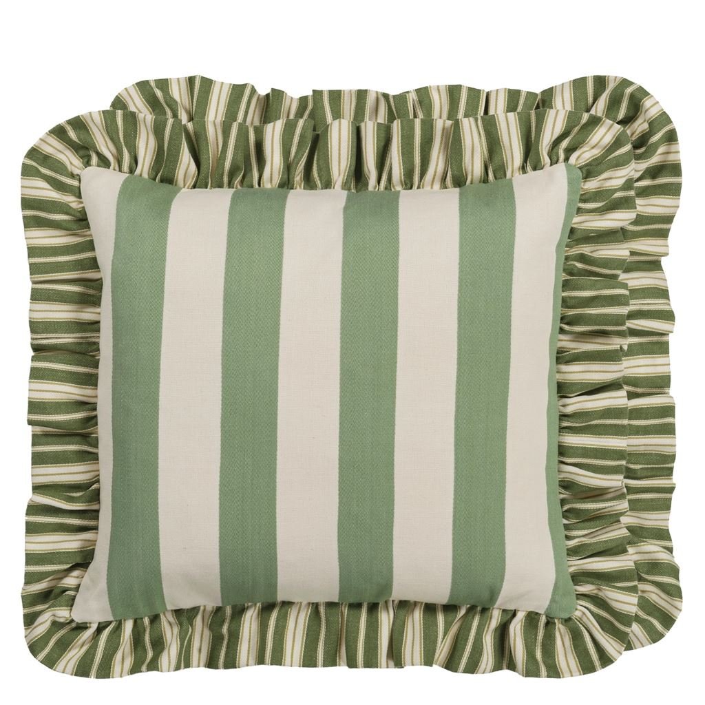 berkeley stripe celadon cushion