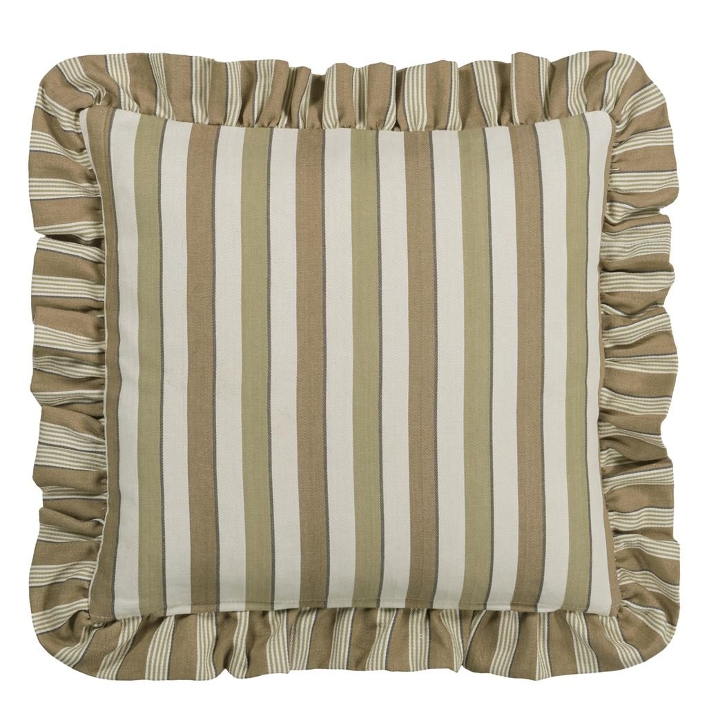 Berkeley Stripe Natural Cushion - Reverse