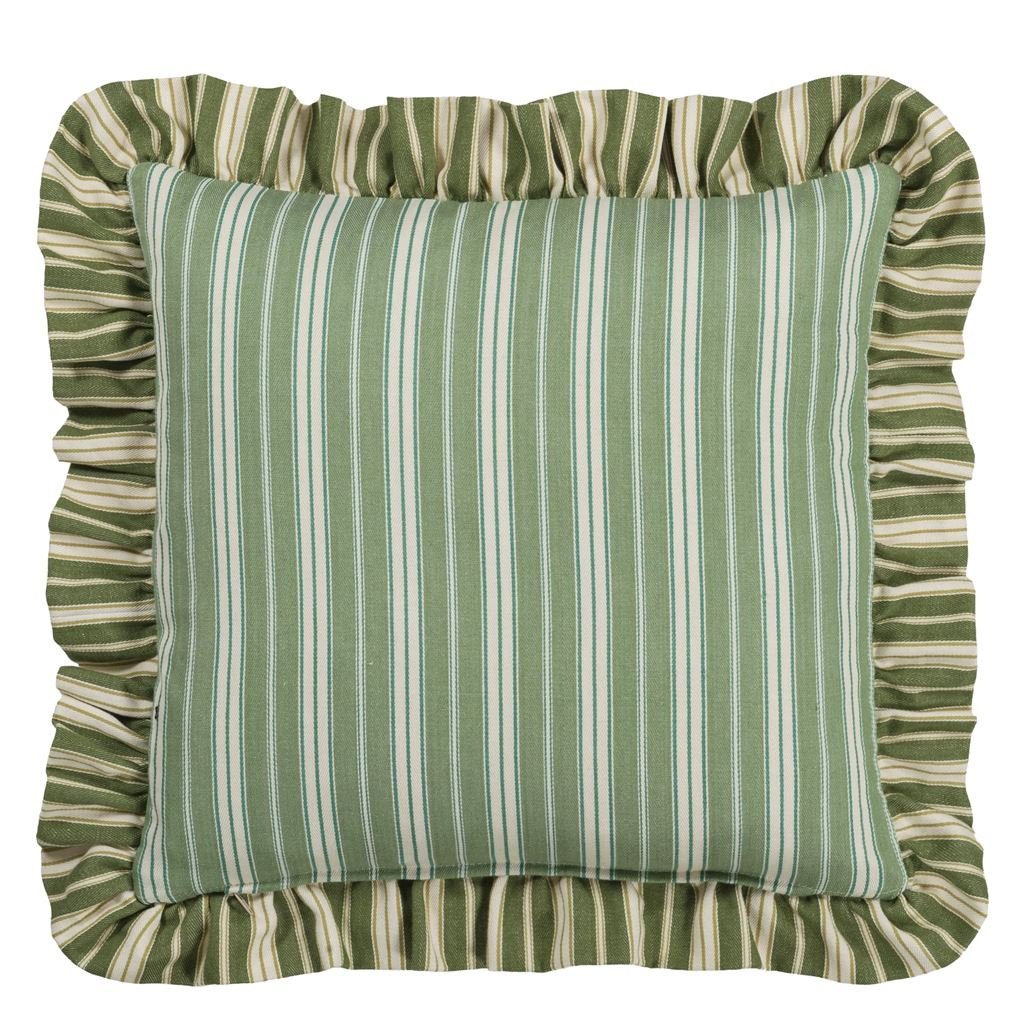 Berkeley Stripe Celadon Cushion - Reverse