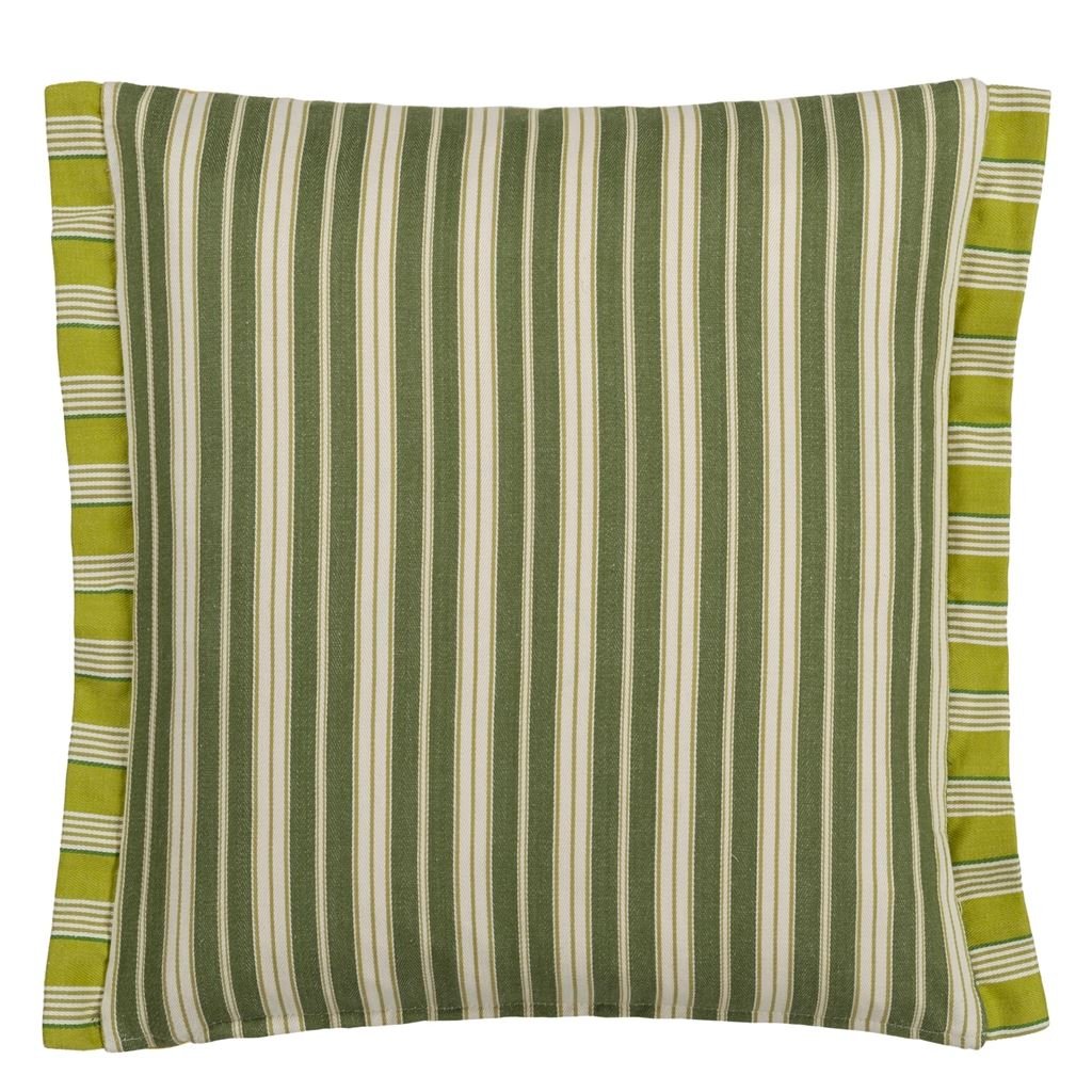 Cork Street Stripe Natural Cushion - Reverse