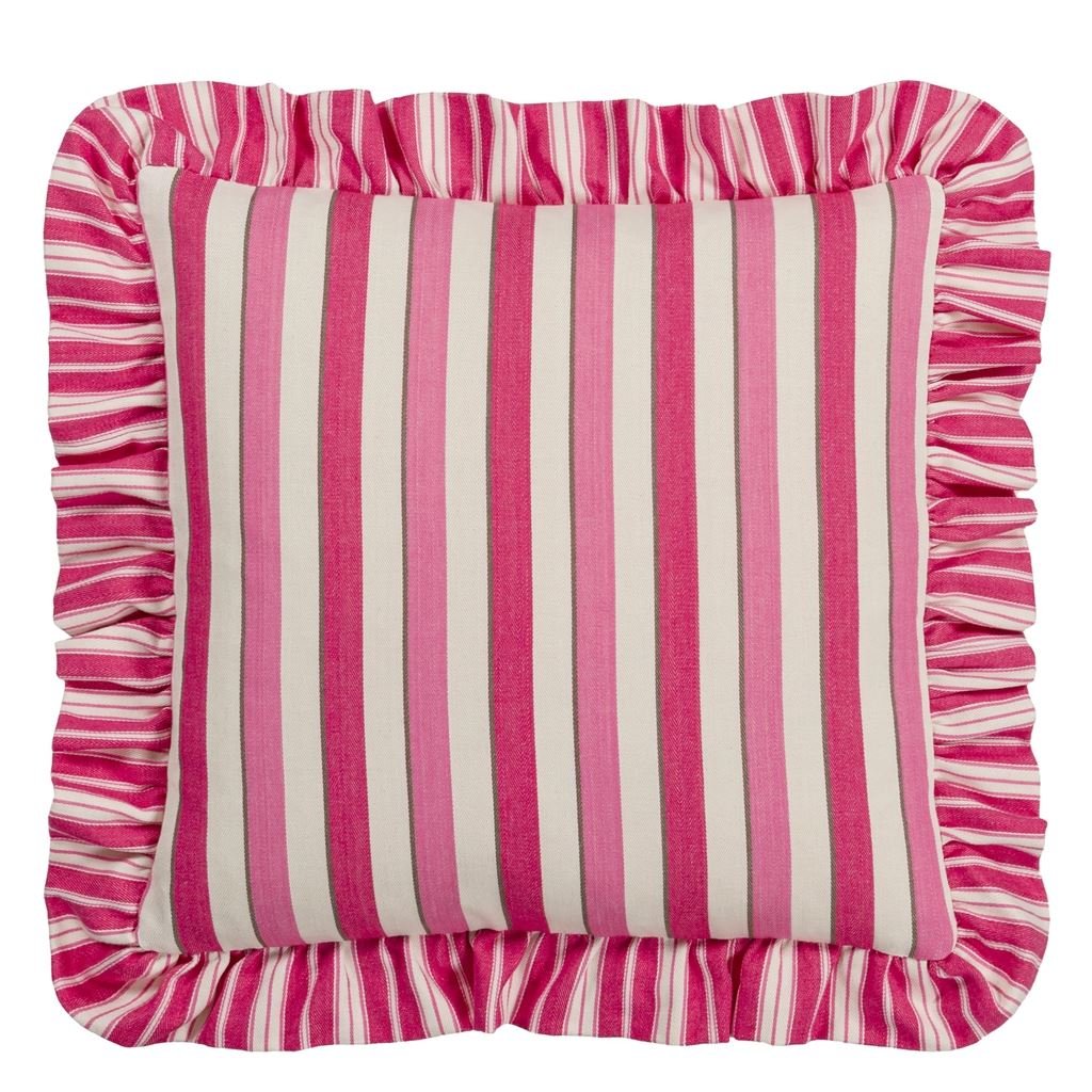 Burlington Stripe Fuchsia Cushion