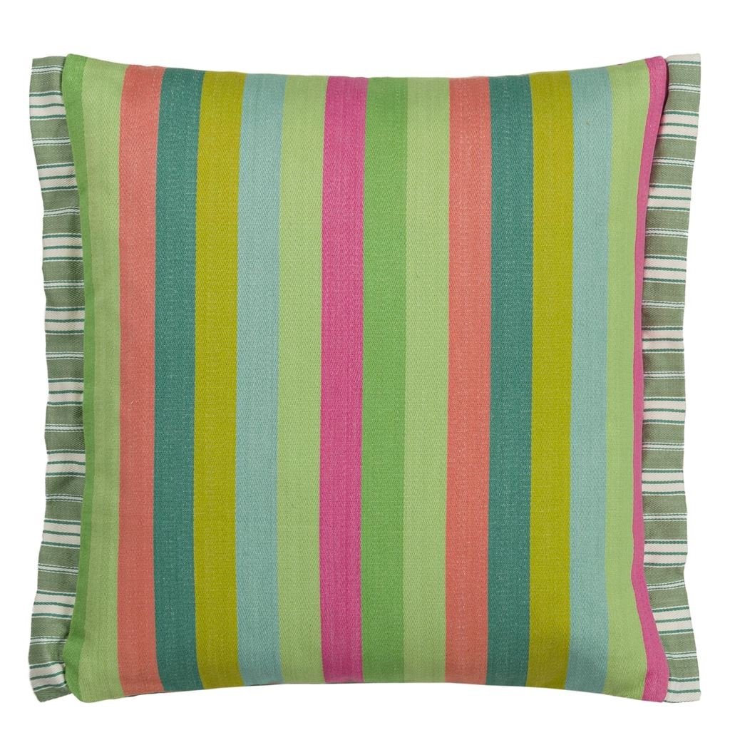 Cork Street Stripe Emerald Cushion