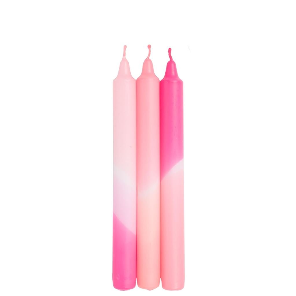 Dip Dye Neon Dinner Candles Flamingo Dreams 