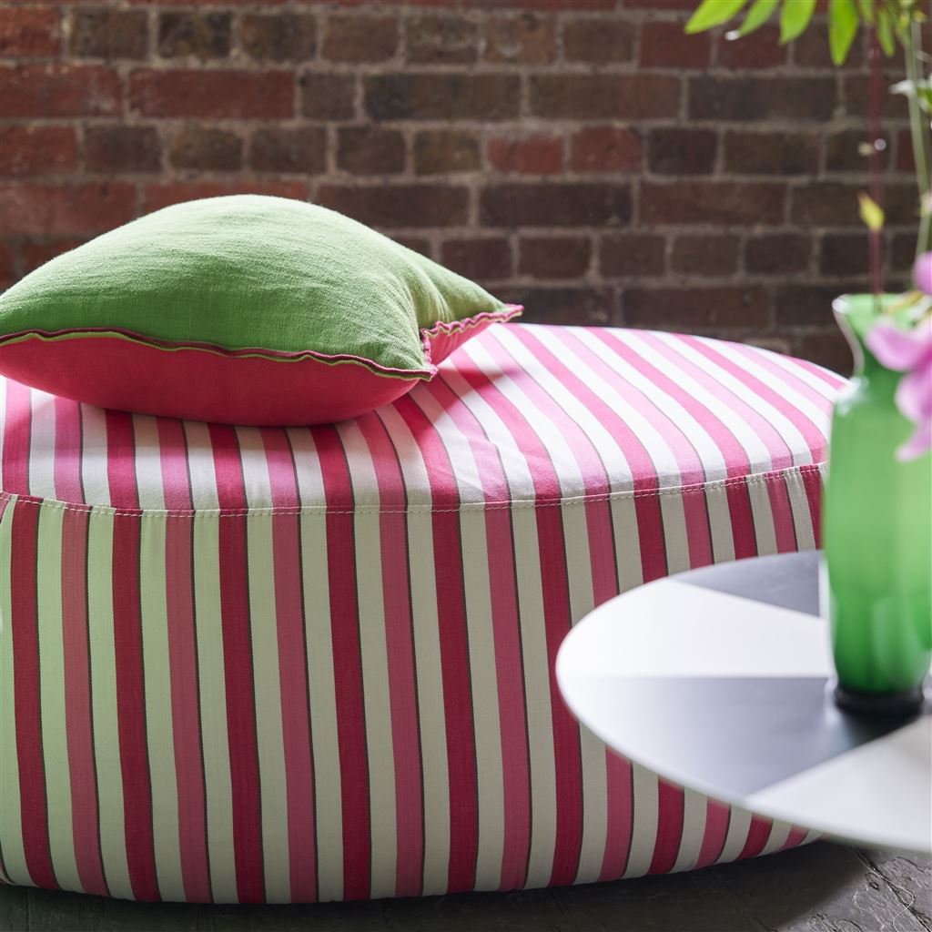 Brera Lino Cerise & Grass Linen Cushion