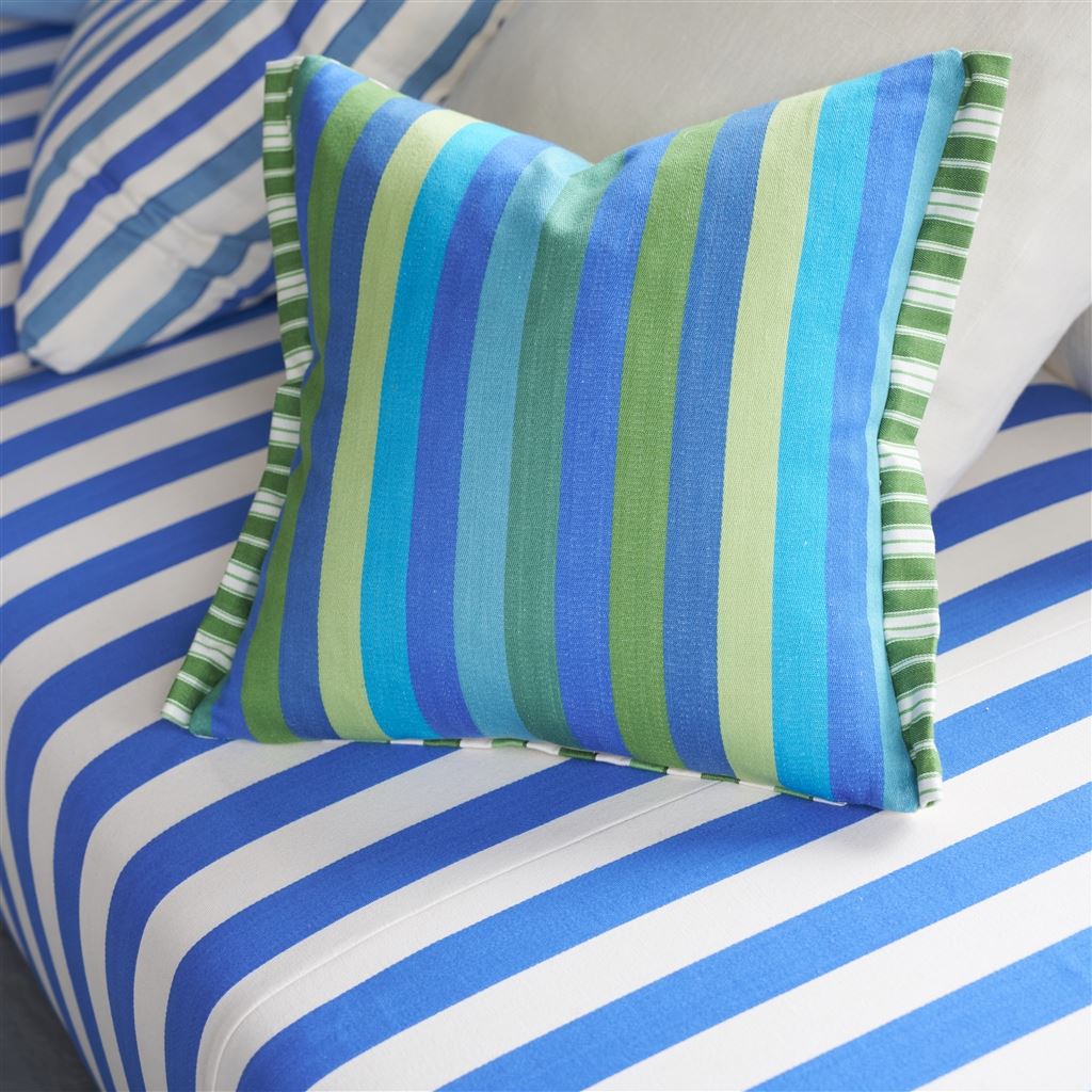 Coussin Cork Street Stripe Cobalt 