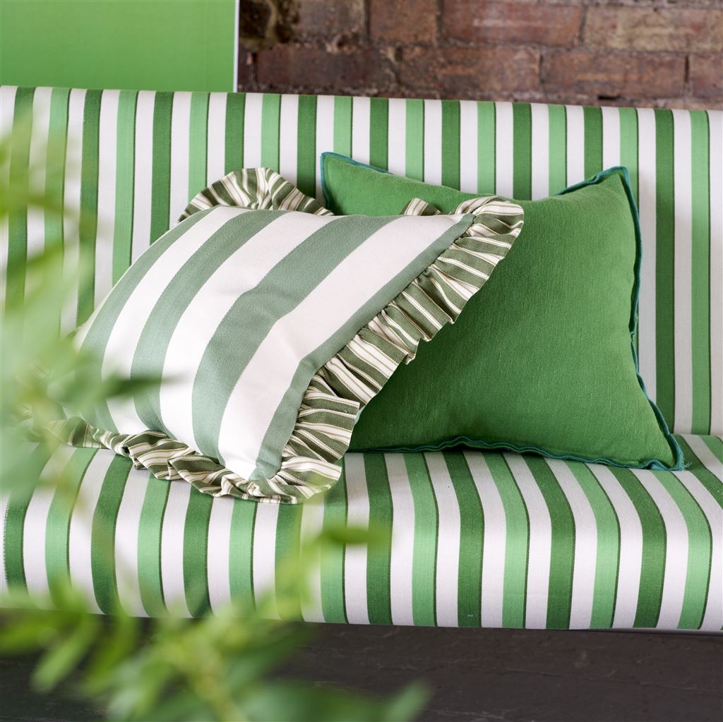 Berkeley Stripe Celadon Cotton Decorative Pillow