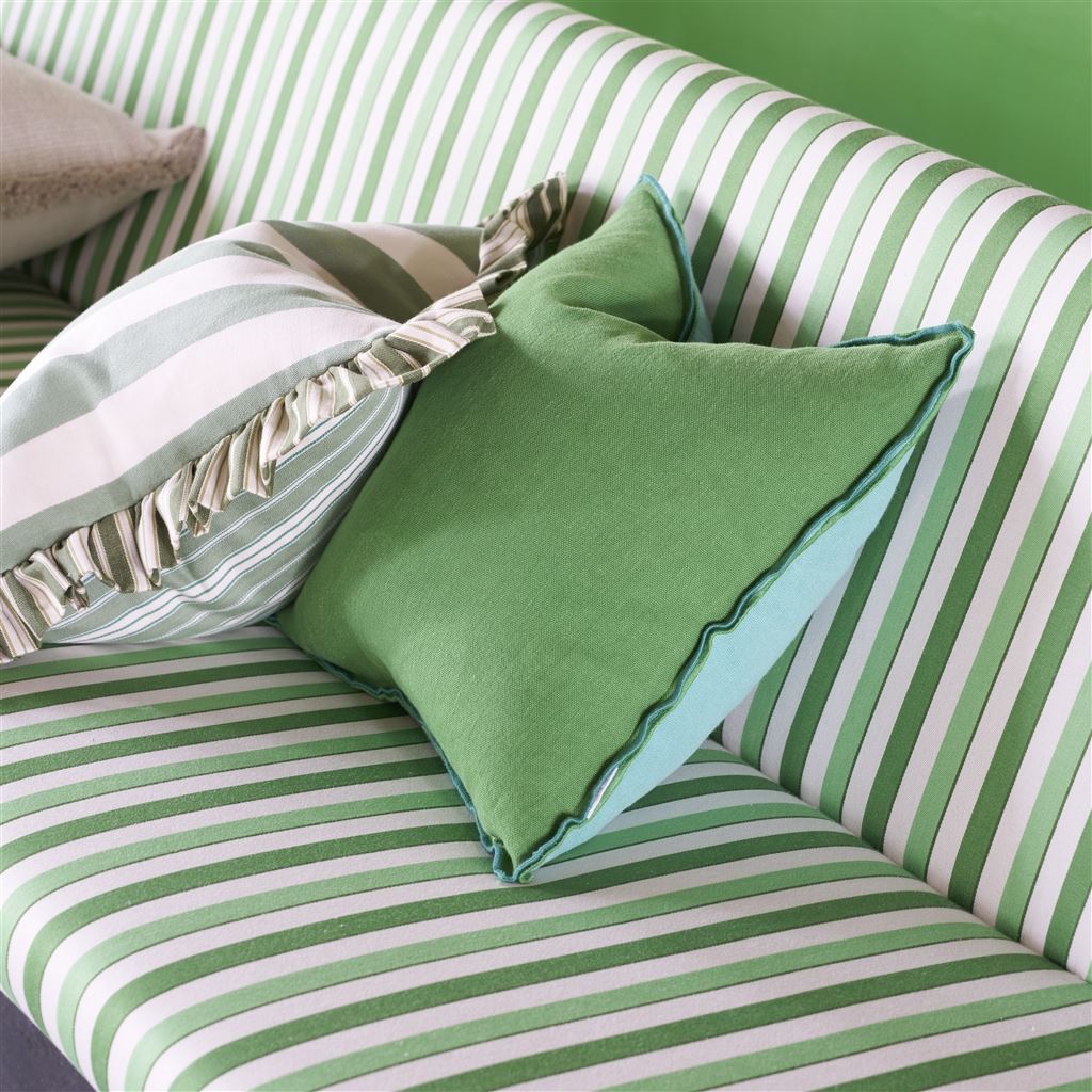 Brera Lino Emerald & Capri Linen Decorative Pillow