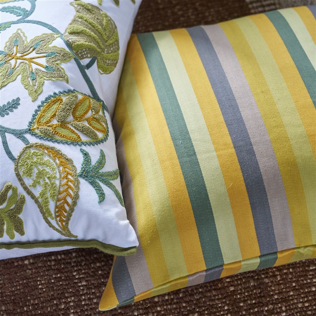 Cork Street Stripe Natural Cotton Cushion