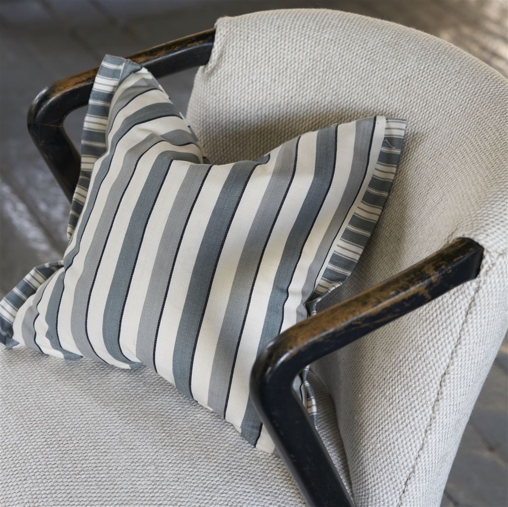 Burlington Stripe Charcoal Cotton Decorative Pillow