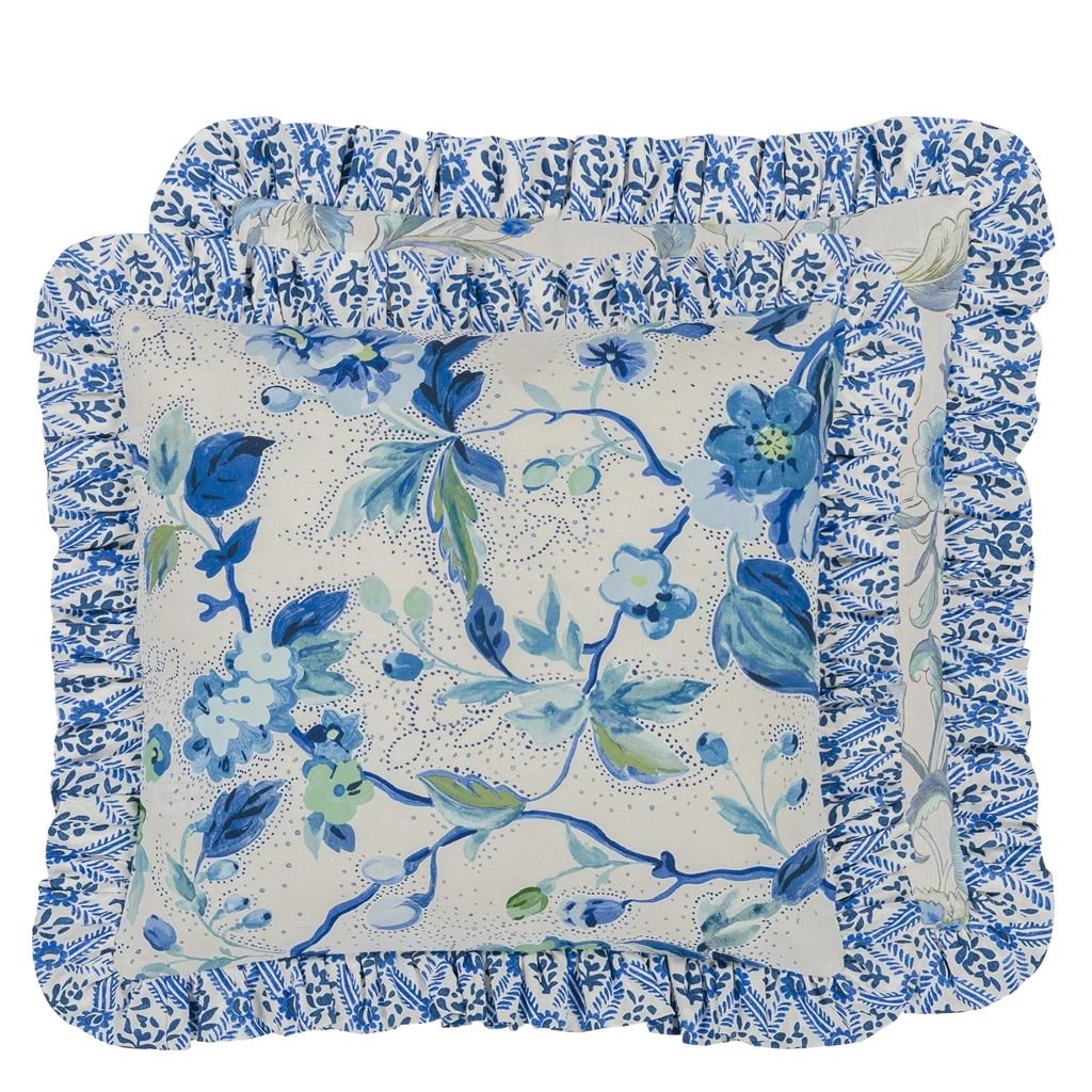 Craven Street Flower Woad Cushion