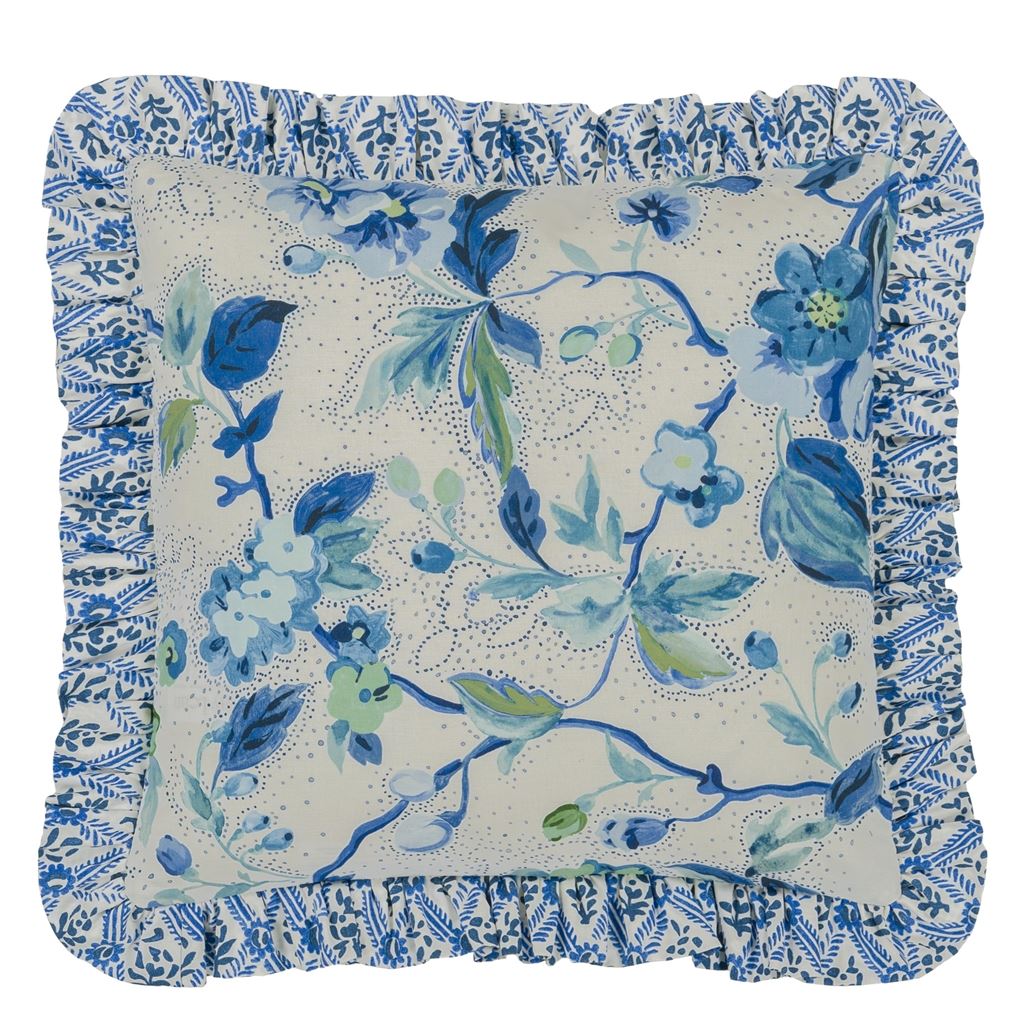 Craven Street Flower Woad Cushion