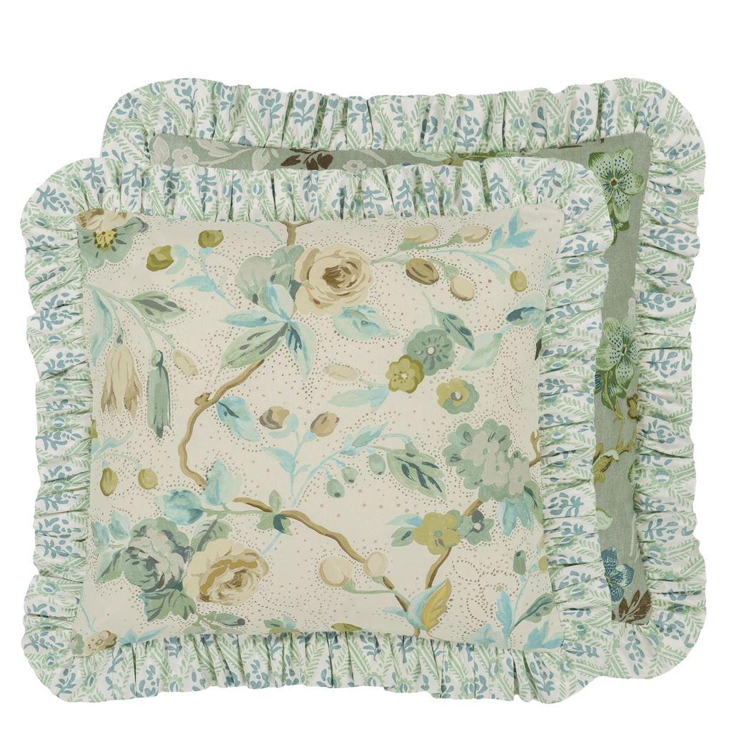 Craven Street Flower Duck Egg Cushion