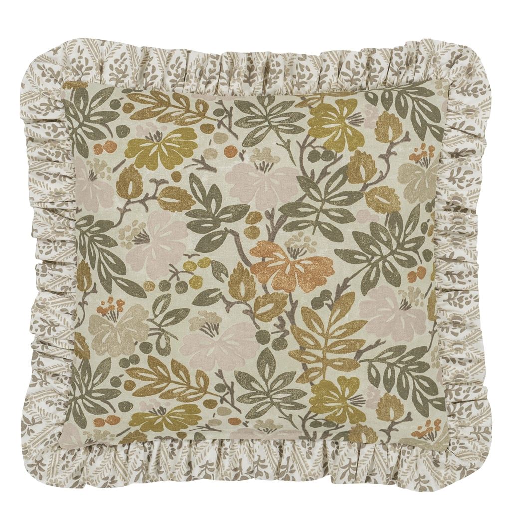 Eagle House Damask Limestone Cushion - Reverse