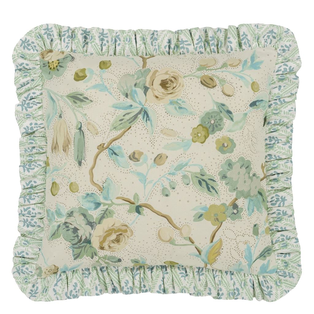 Craven Street Flower Duck Egg Cushion