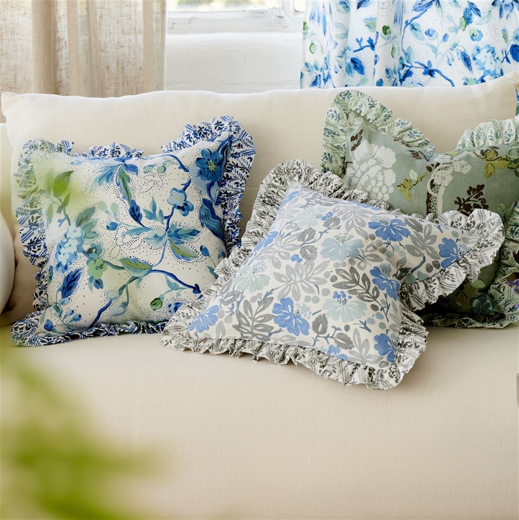 Craven Street Flower Woad Cushion