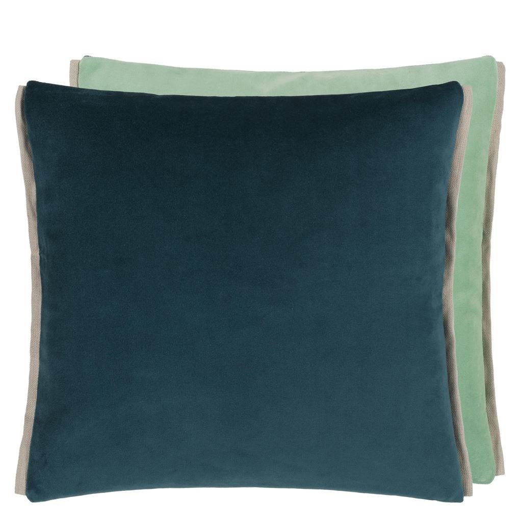 Varese Cadet & Pale Jade Velvet Decorative Pillow