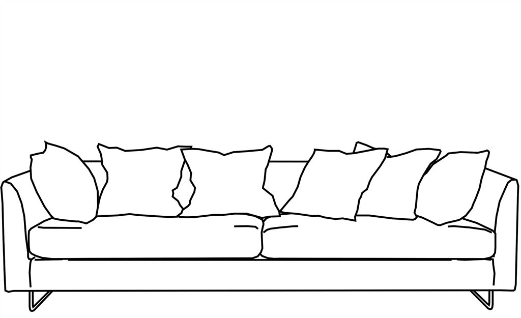 Sleek Sofa With Square Cushions