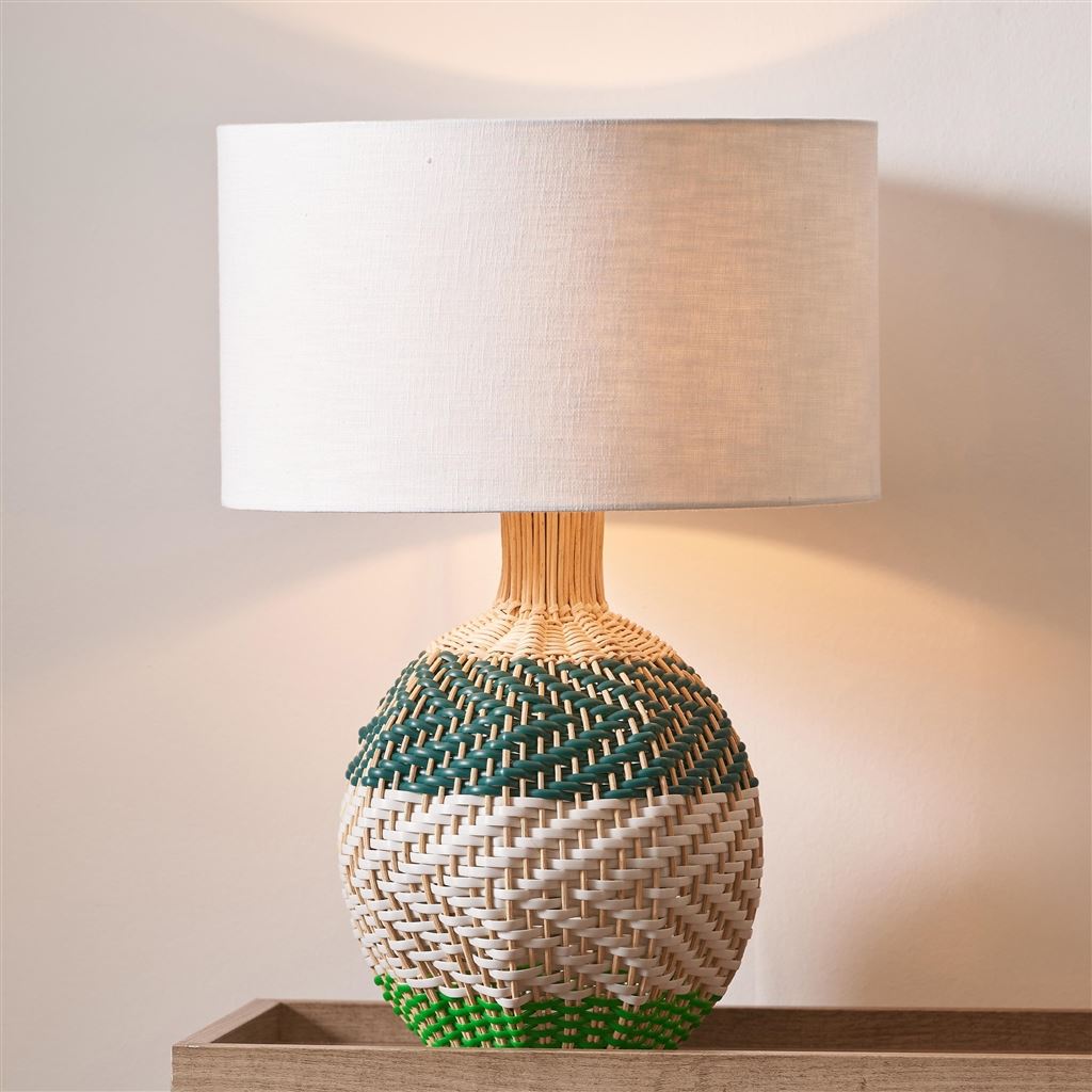 Brera Emerald Raffia Small Table Lamp