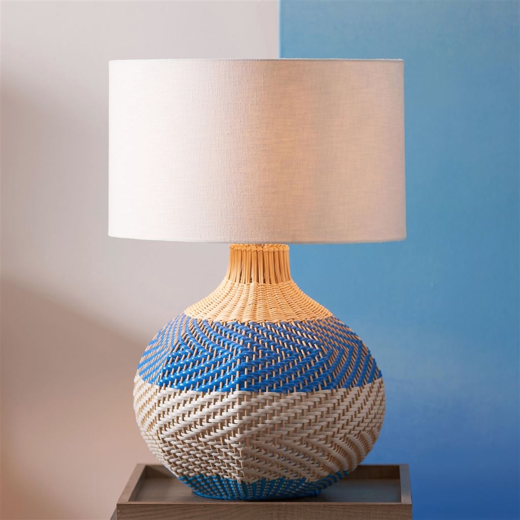 Brera Rattan Large Table Lamp - Cobalt - Light - 45x45x67cm