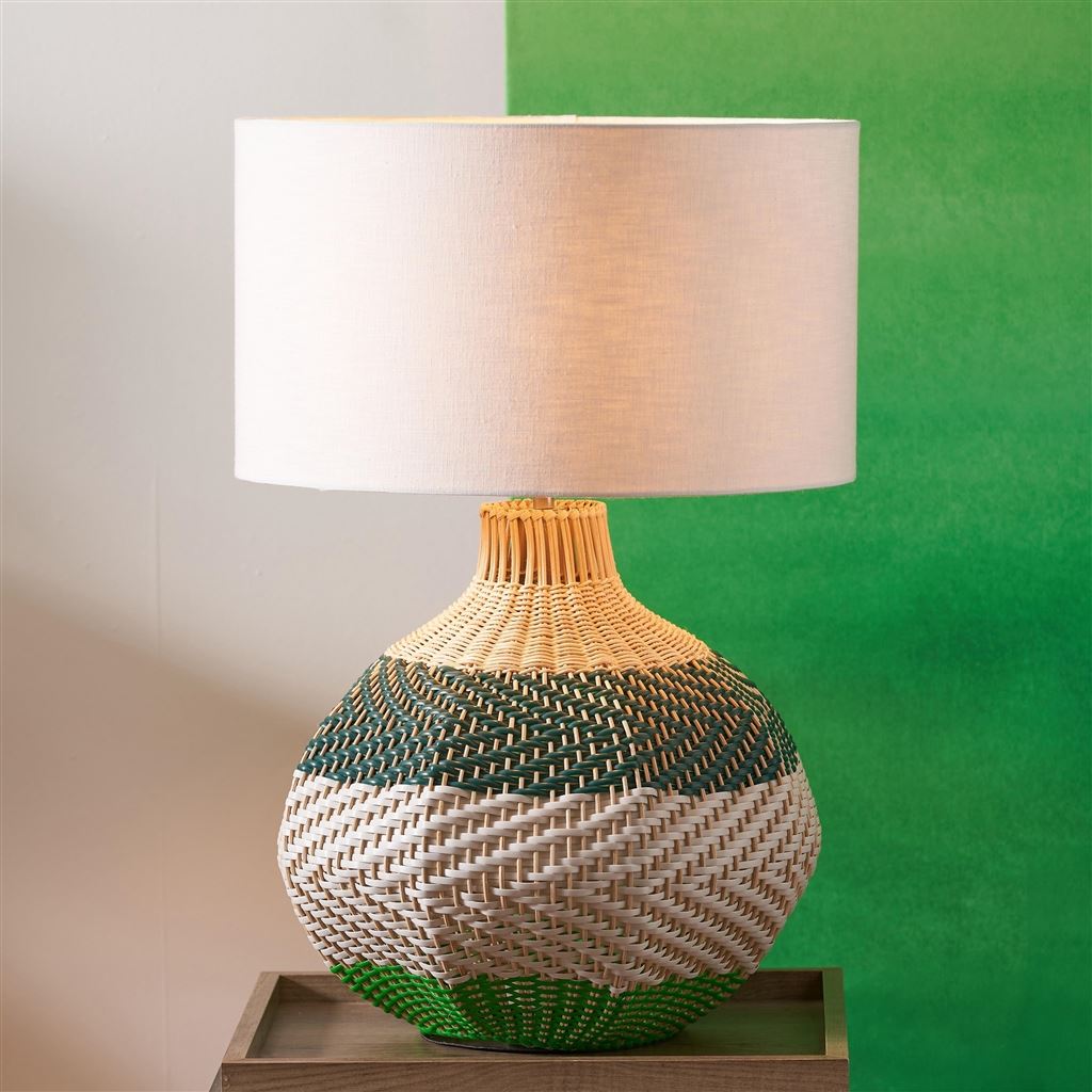 Brera Emerald Raffia Large Table Lamp