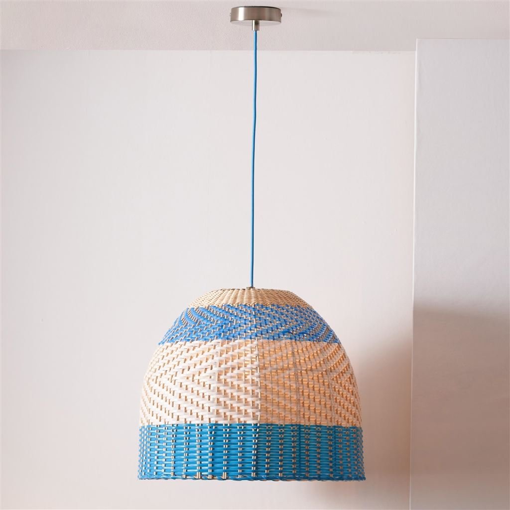 Brera Cobalt Raffia Ceiling Pendant