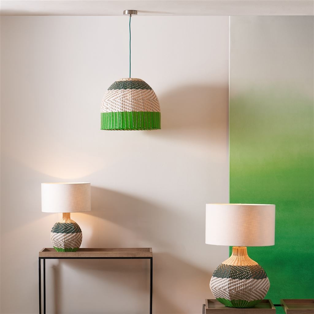 Brera Emerald Raffia Large Table Lamp