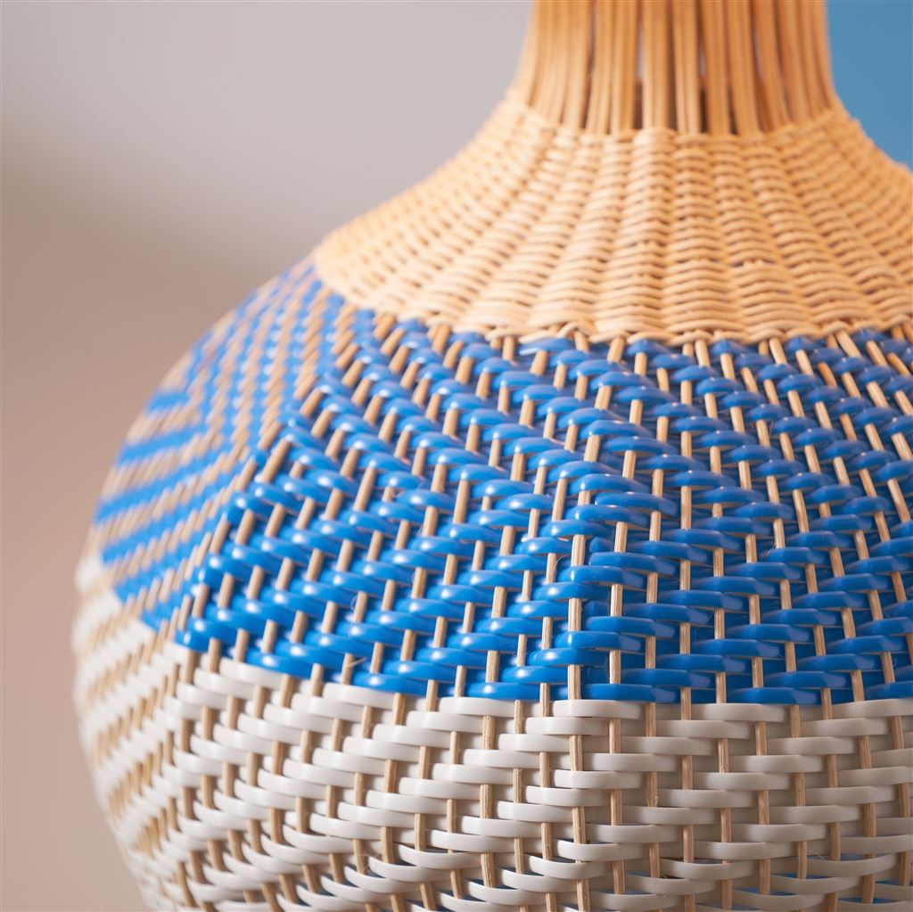 Brera Cobalt Raffia Large Table Lamp