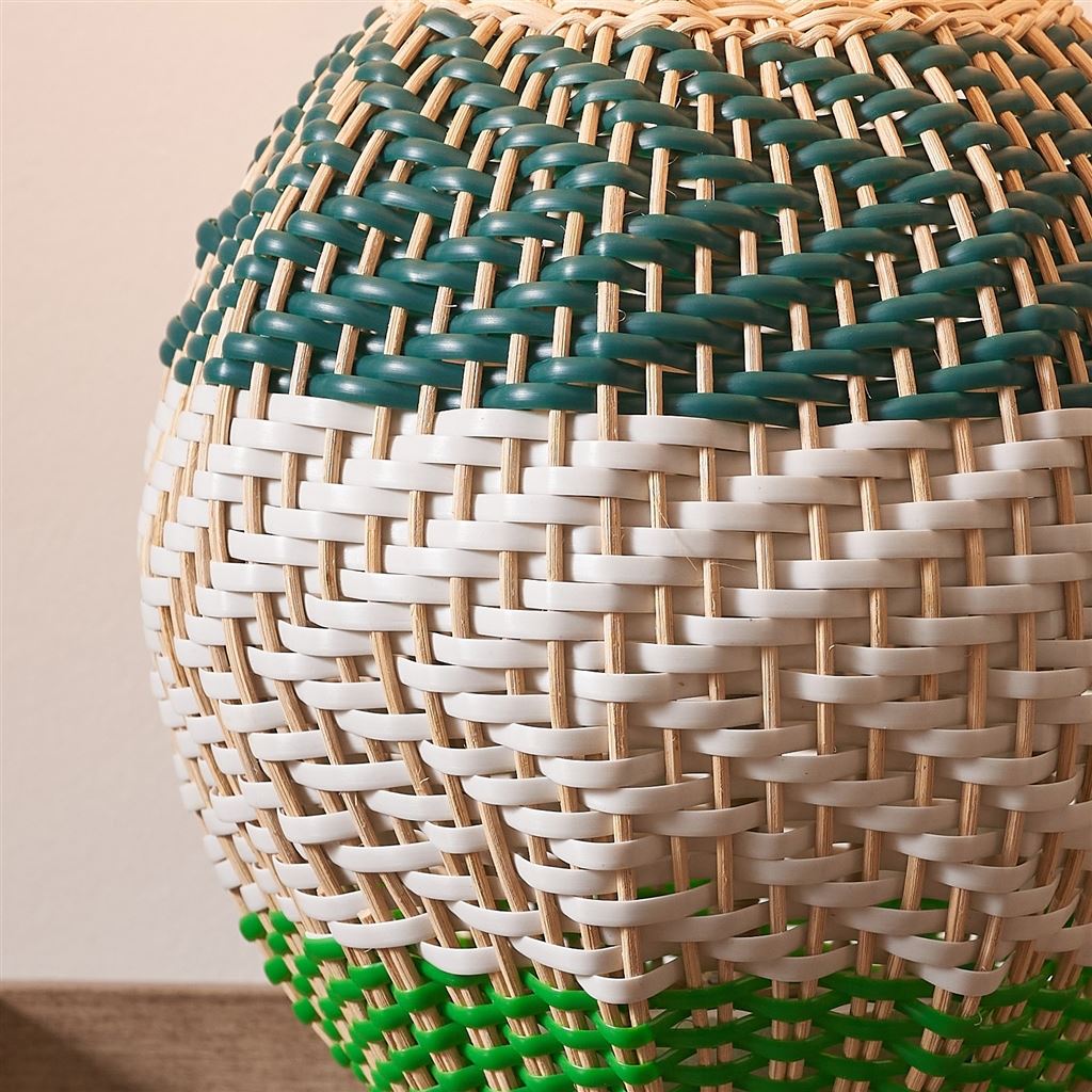 Brera Emerald Raffia Small Table Lamp