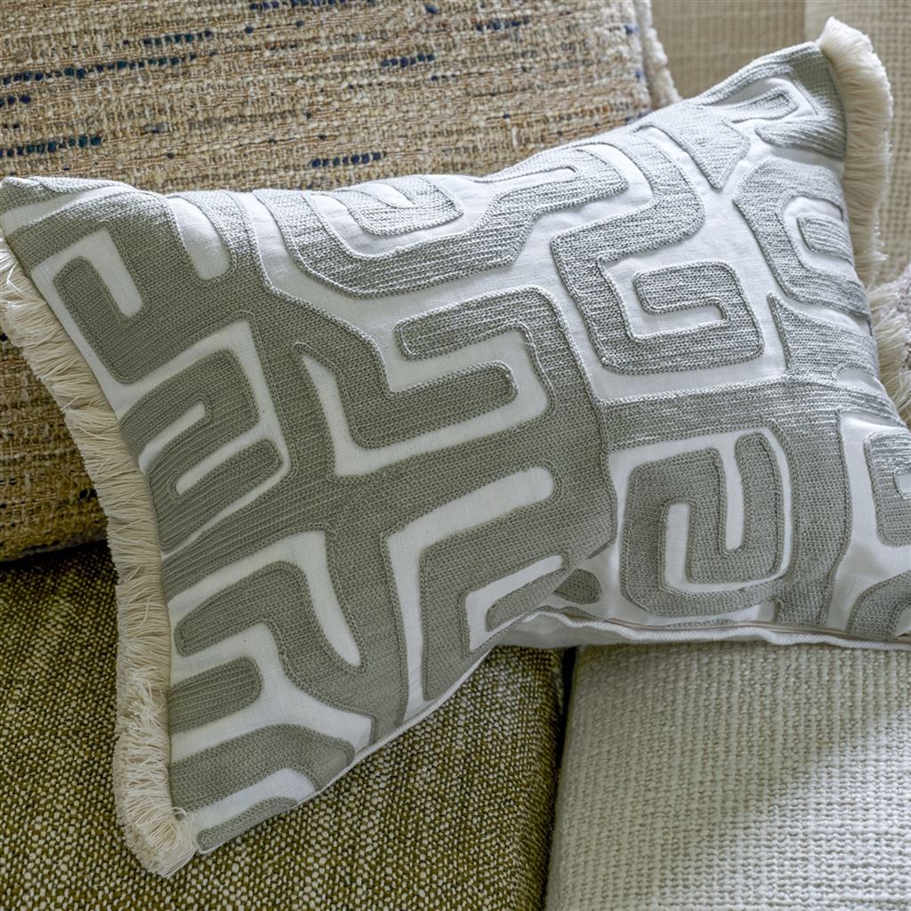 Tokusa Sepia Embroidered  Cushion