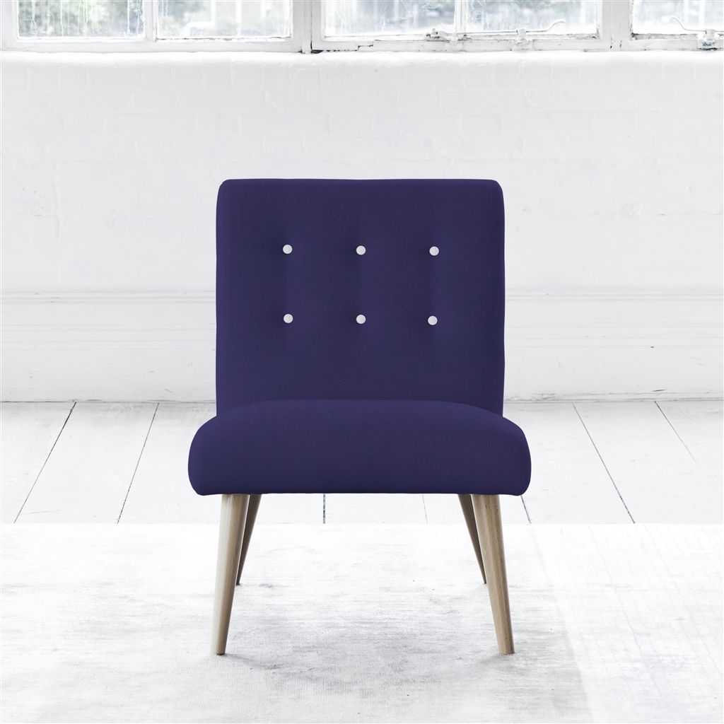 Eva Chair - White Buttons - Beech Leg - Cassia Dewberry