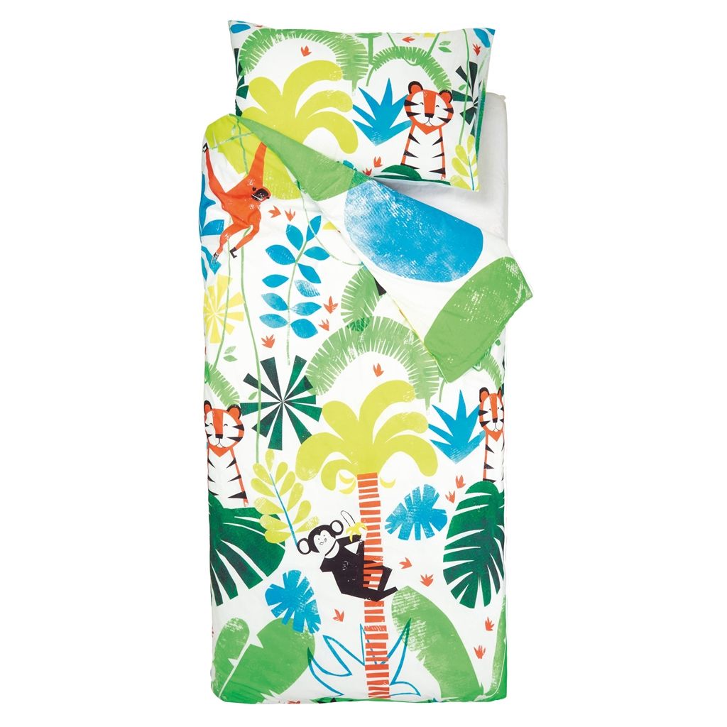JUNGLE PLAYTIME - LEAF - SINGLE - FITTED SHEET - 90X190CM