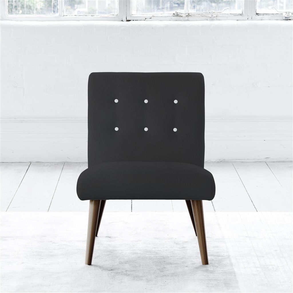 Eva Chair - White Buttons - Walnut Leg - Cassia Slate