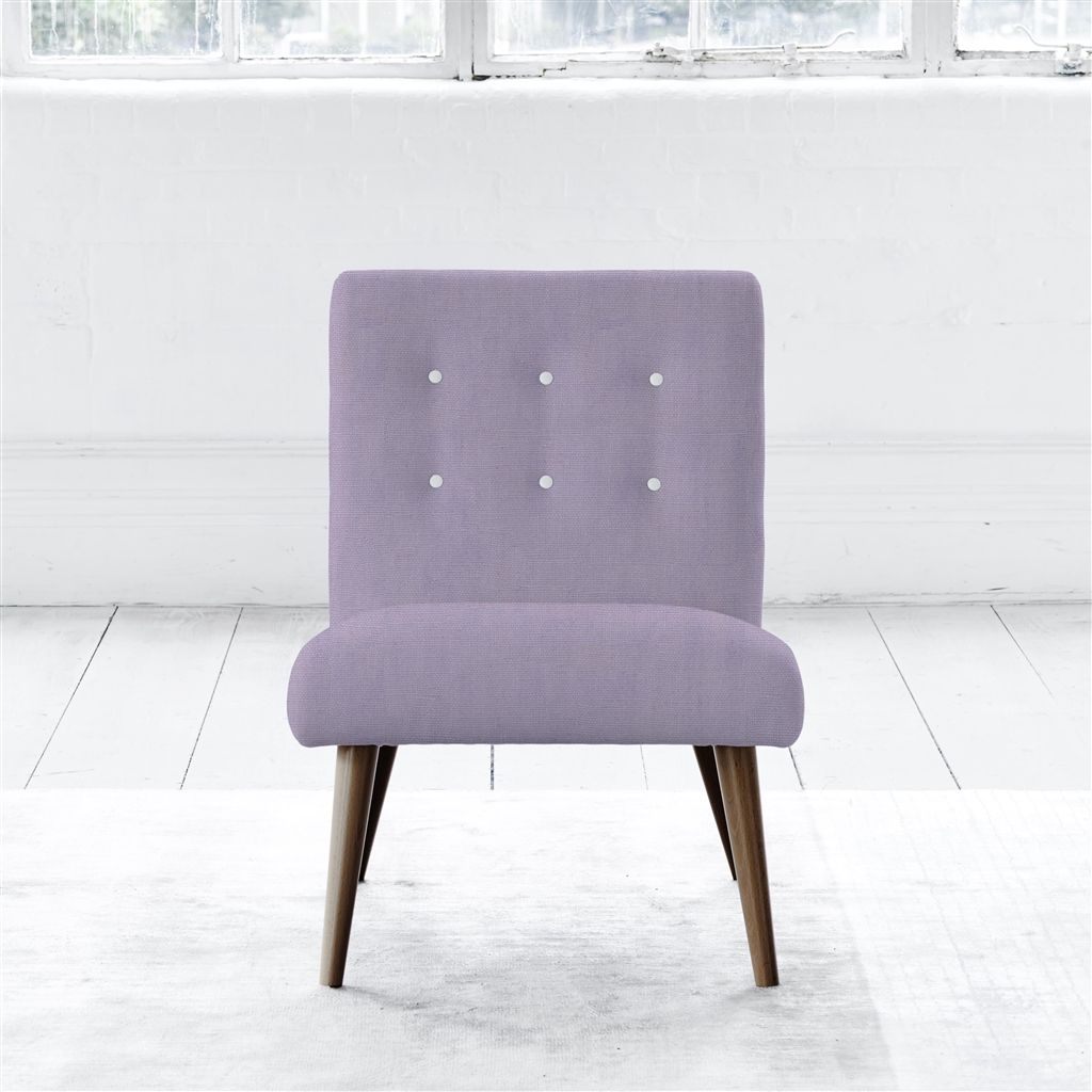 Eva Chair - White Buttons - Walnut Leg - Brera Lino Heather