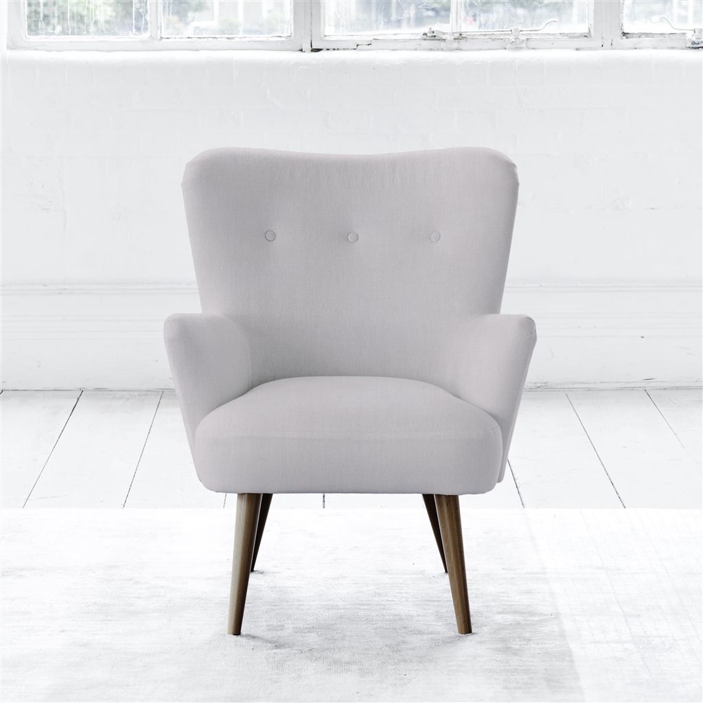 Florence Chair - Self Buttons - Walnut Leg - Brera Lino Platinum