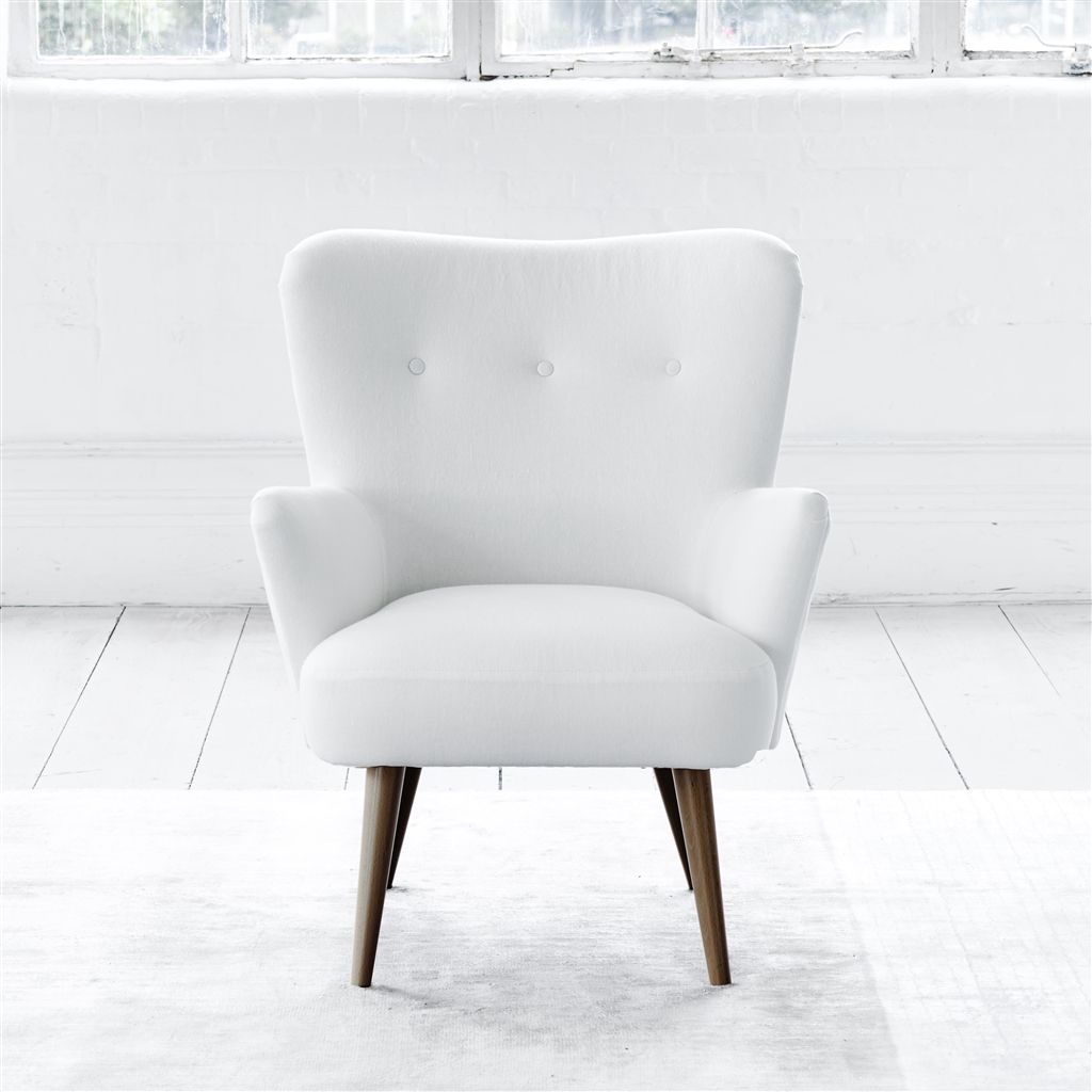 Florence Chair - White Buttons - Walnut Leg - Brera Lino Alabaster