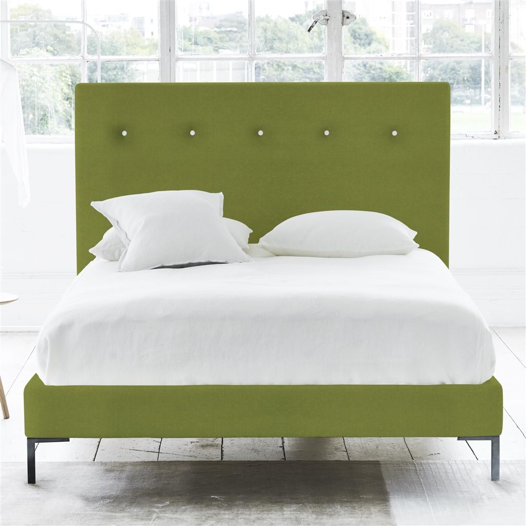 Polka Bed - White Buttons - Superking - Metal Leg - Cassia Apple