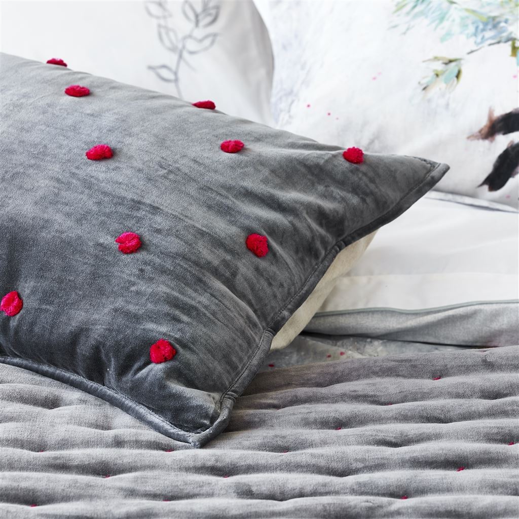 Sevanti Graphite & Pink Quilted Pillowcases