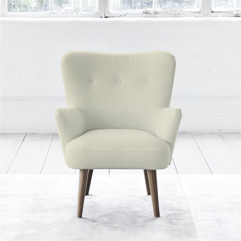 Florence Chair - Self Buttons - Walnut Leg - Elrick Chalk