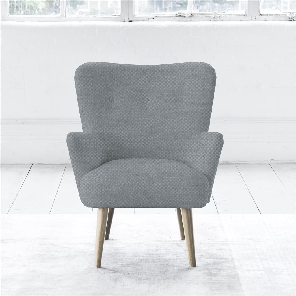 Florence Chair - Self Buttons - Beech Leg - Elrick Zinc