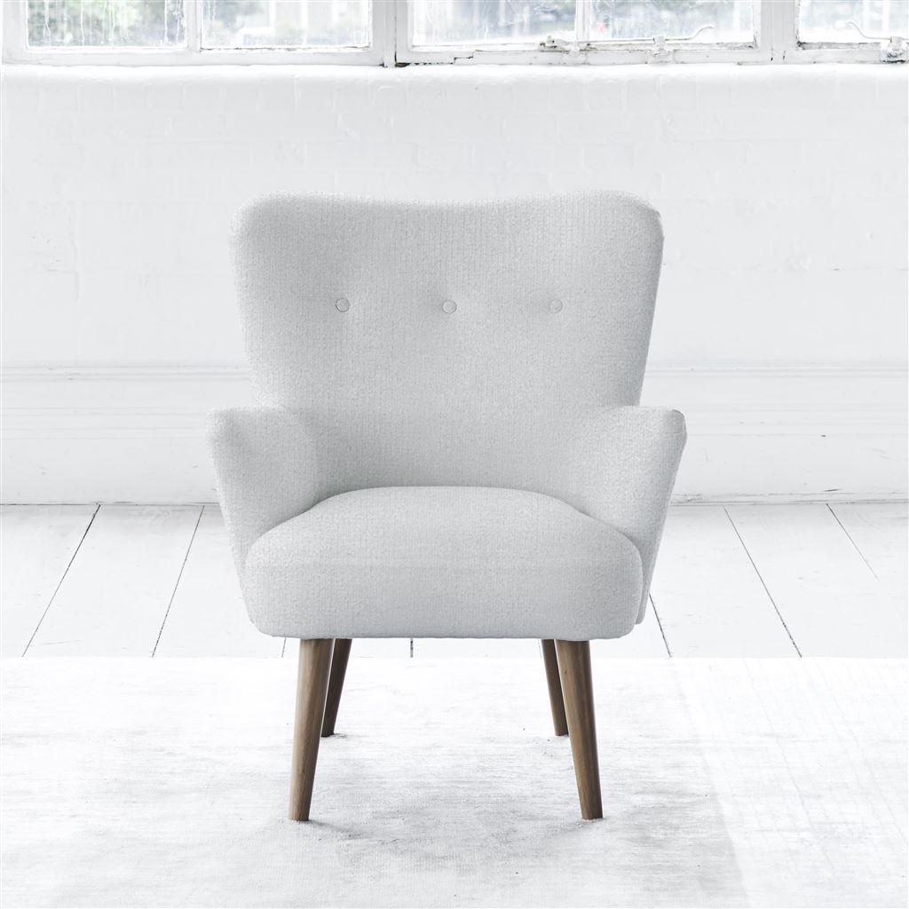 Florence Chair - Self Buttons - Walnut Leg - Cassia Chalk