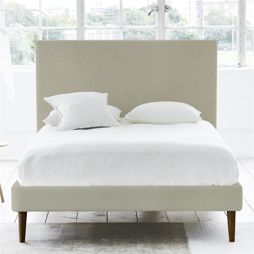 Square Bed - Superking - Walnut Leg - Cassia Dove