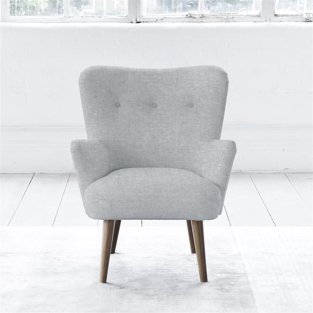 Florence Chair - Self Buttons - Walnut Leg - Brera Lino Graphite