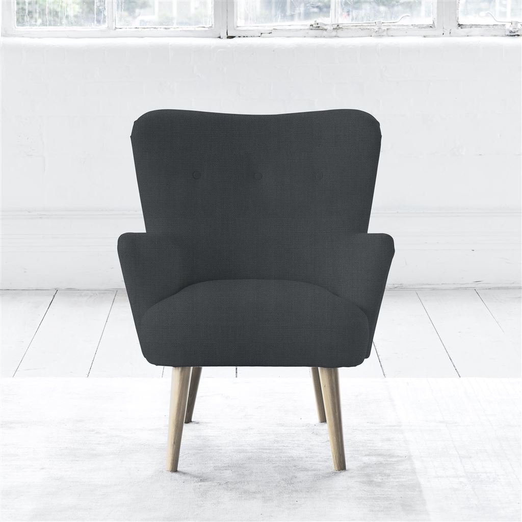Florence Chair - Self Buttons - Beech Leg - Brera Lino Dusk