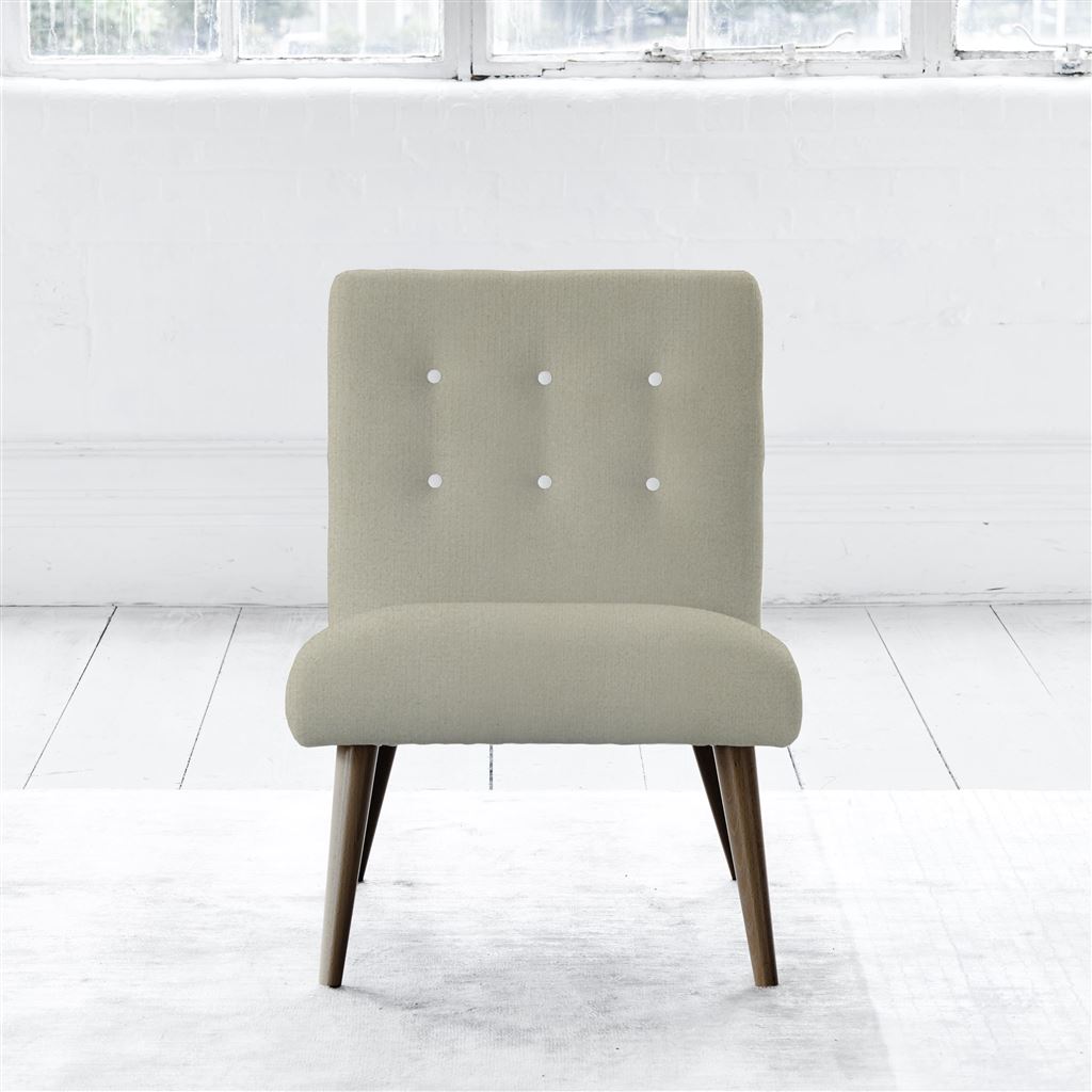 Eva Chair - White Buttons - Walnut Leg - Cassia Dove
