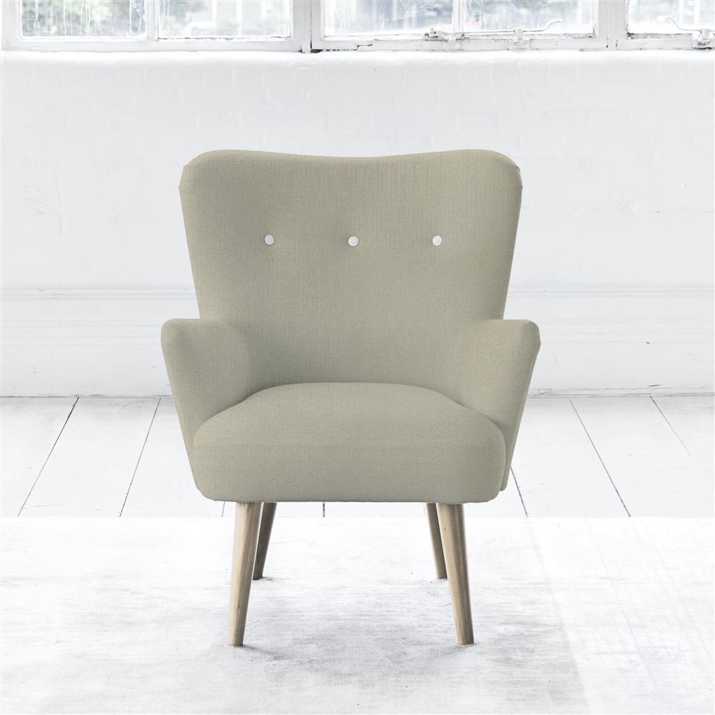 Florence Chair - White Buttons - Beech Leg - Cassia Dove