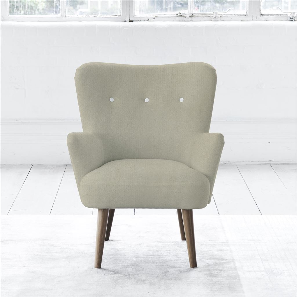 Florence Chair - White Buttons - Walnut Leg - Cassia Dove