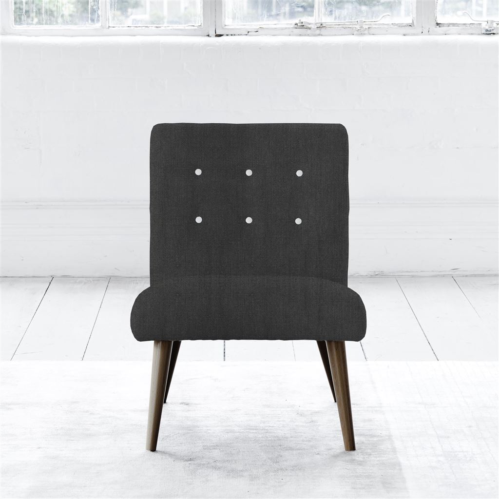 Eva Chair - White Buttons - Walnut Leg - Brera Lino Espresso