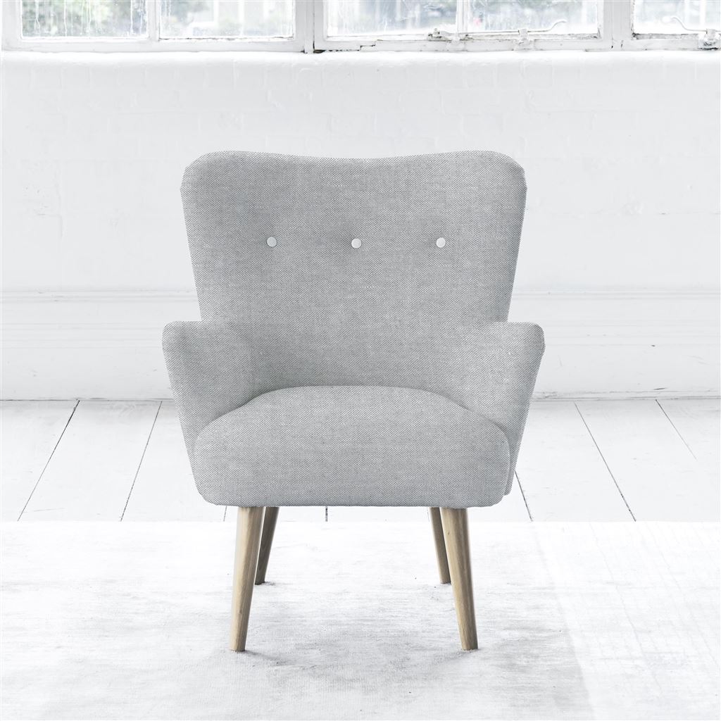 Florence Chair - White Buttons - Beech Leg - Brera Lino Graphite