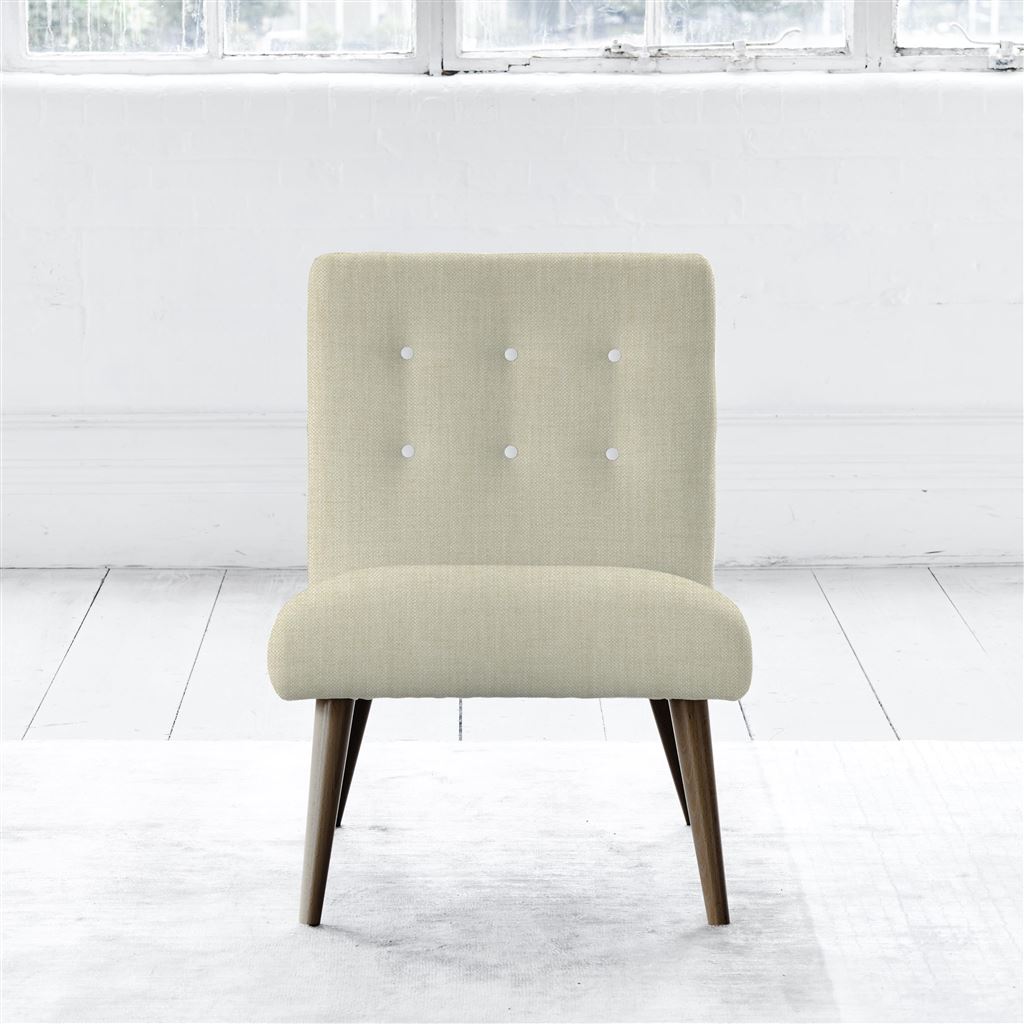 Eva Chair - White Buttons - Walnut Leg - Elrick Natural