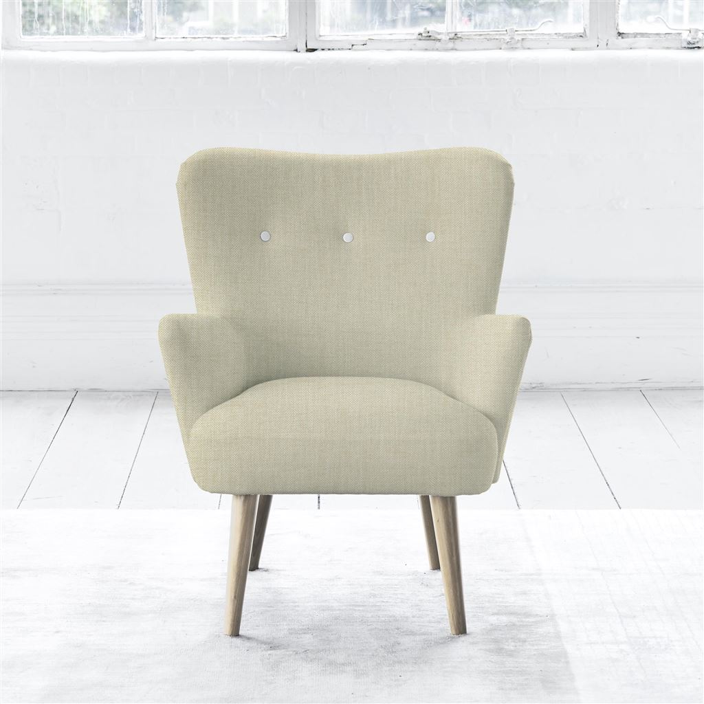 Florence Chair - White Buttons - Beech Leg - Elrick Natural